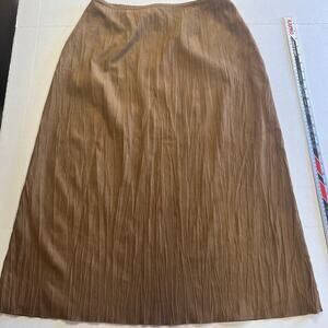 J Jill Petite Brown Pleated Midi Skirt Women Size 14
